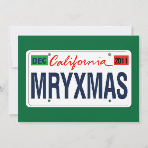 California License Bord Merry Xmas 2011 Kaart