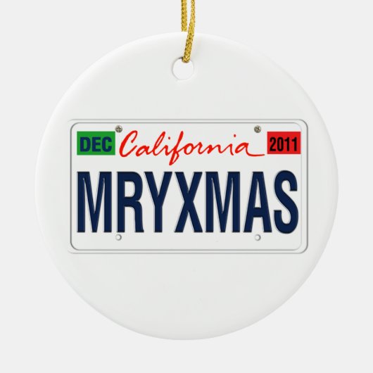 California License Bord Merry Xmas 2011 Keramisch Ornament (Voorkant)