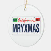 California License Bord Merry Xmas 2011 Keramisch Ornament (Links)