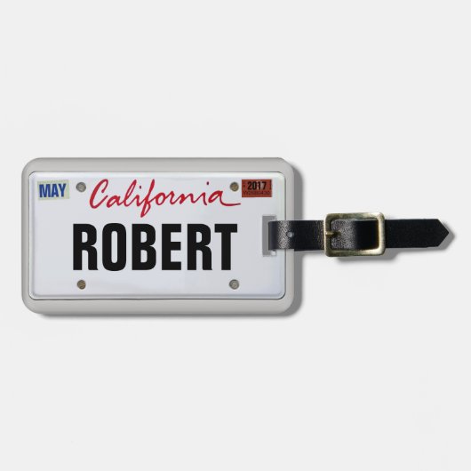 California License Bord met jouw naam Bagagelabel (Voorkant horizontaal)
