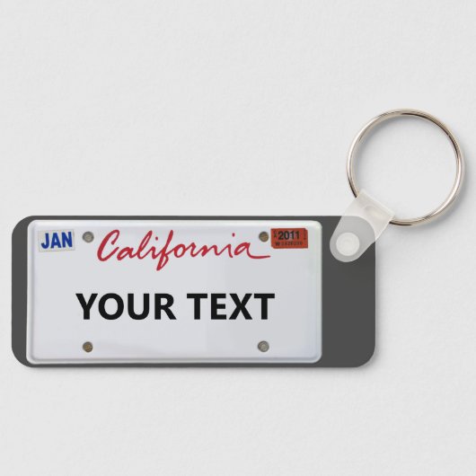 California LicensePlate w/jouw tekst Sleutelhanger (Voorkant)