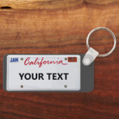 California LicensePlate w/jouw tekst Sleutelhanger (Voorkant)
