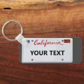 California LicensePlate w/jouw tekst Sleutelhanger (Achterkant)