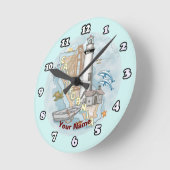 California Lighthouse Clock Ronde Klok (Hoek)