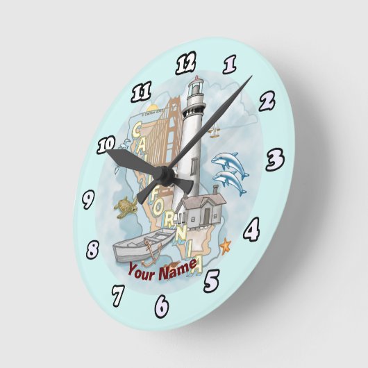California Lighthouse Clock Ronde Klok (Hoek)