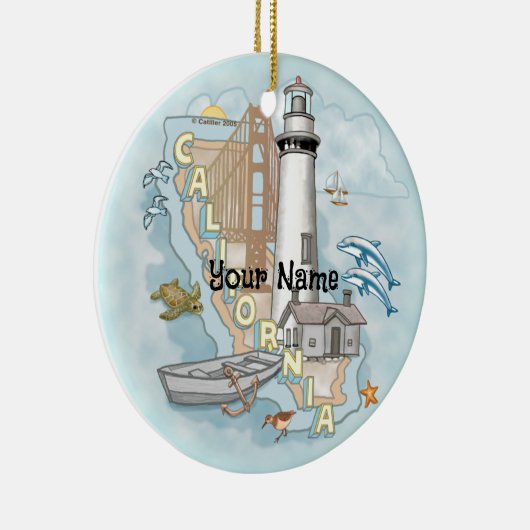 California Lighthouse Keramisch Ornament (Rechts)