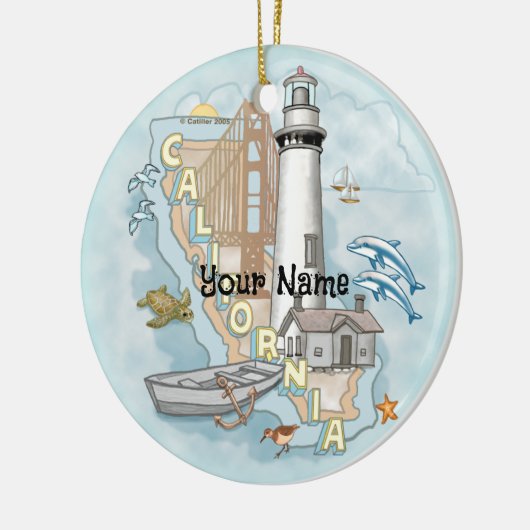 California Lighthouse Keramisch Ornament (Links)