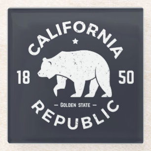 California Logo   De Golden-staat Glazen Onderzetter