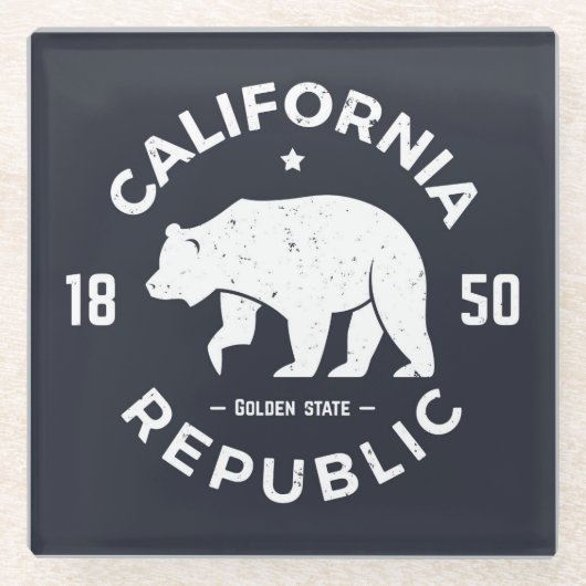 California Logo | De Golden-staat Glazen Onderzetter (Voorkant)