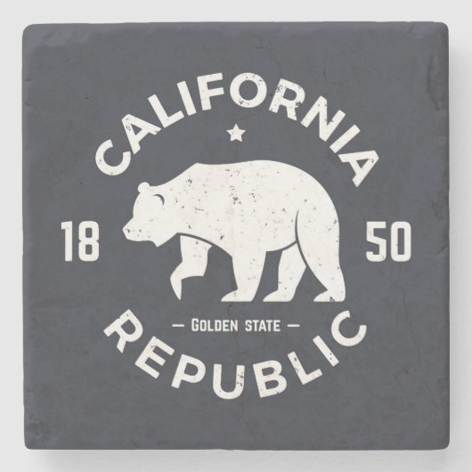 California Logo | De Golden-staat Stenen Onderzetter (Voorkant)