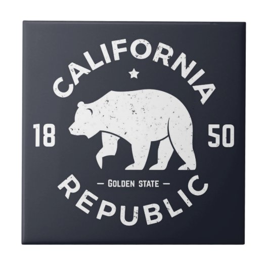 California Logo | De Golden-staat Tegeltje (Voorkant)