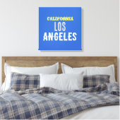 California Los Angeles City USA Retro Blue Canvas Afdruk (Insitu (Slaapkamer))