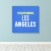 California Los Angeles City USA Retro Blue Canvas Afdruk (Insitu (Houten vloer))
