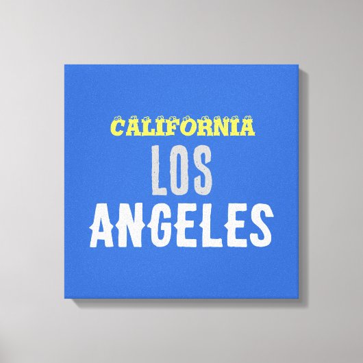 California Los Angeles City USA Retro Blue Canvas Afdruk (Voorkant)