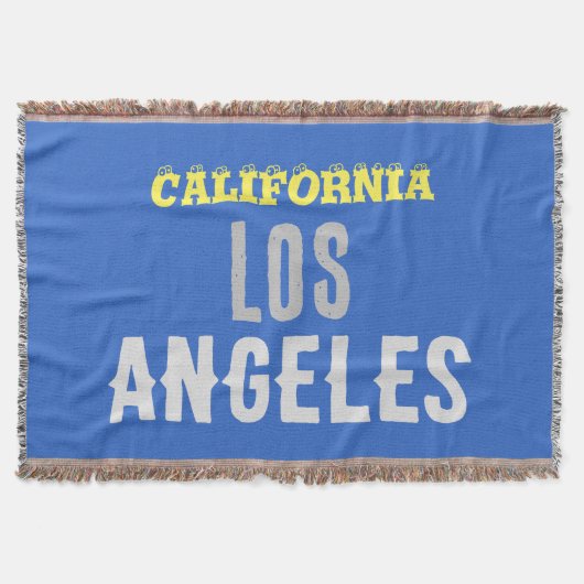 California Los Angeles City USA Retro  Blue Deken (Voorkant)