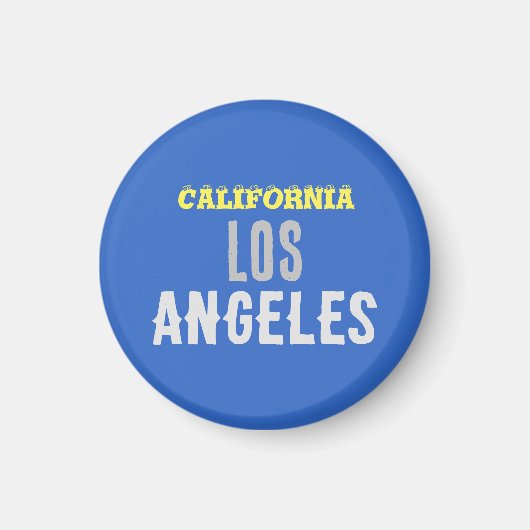 California Los Angeles City USA Retro  Blue Magneet (Voorkant)