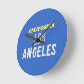 California Los Angeles City USA Retro  Blue Ronde Klok (Hoek)