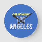 California Los Angeles City USA Retro  Blue Ronde Klok (Voorkant)