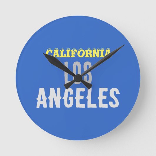 California Los Angeles City USA Retro  Blue Ronde Klok (Voorkant)