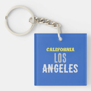 California Los Angeles City USA Retro  Blue Sleutelhanger