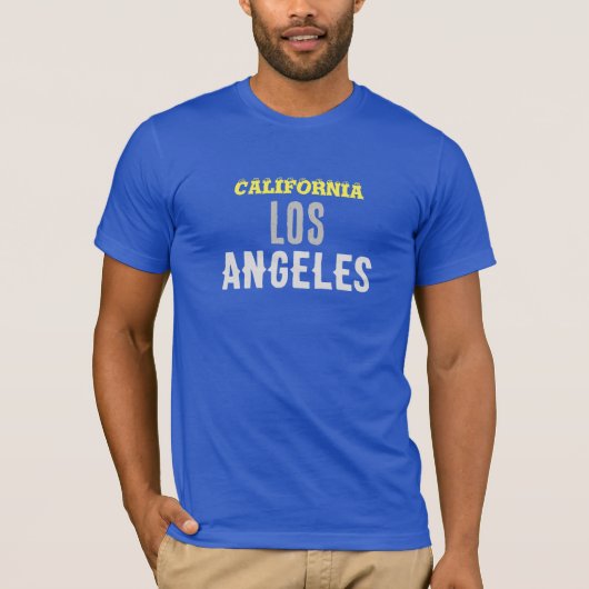California Los Angeles City USA Retro  Blue T-shirt (Voorkant)