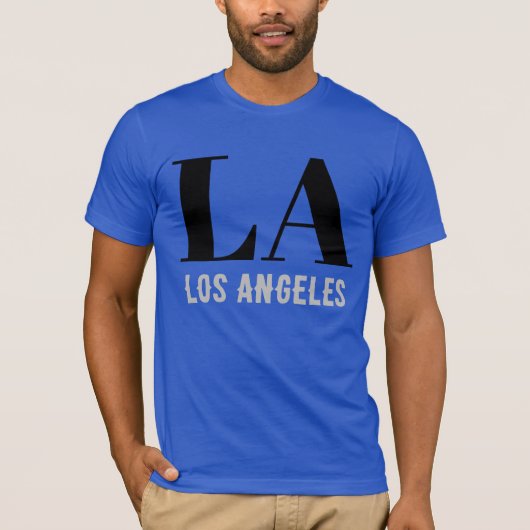 California Los Angeles City USA Retro  Blue T-shirt (Voorkant)