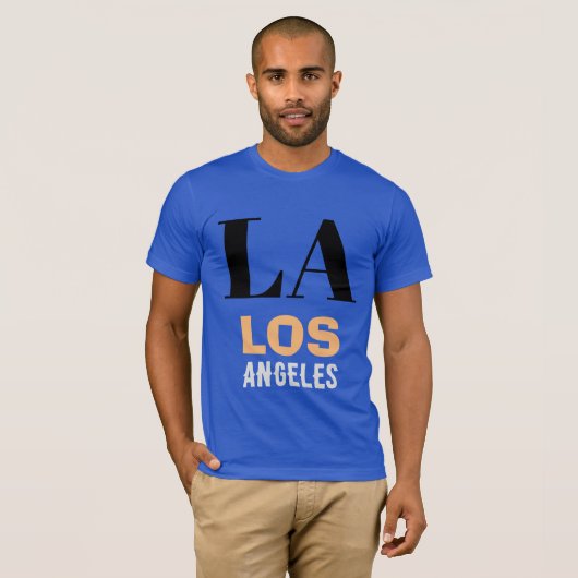 California Los Angeles City USA Retro  Blue T-shirt (Voorkant volledig)