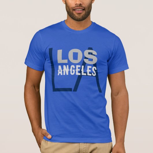 California Los Angeles City USA Retro  Blue T-shirt (Voorkant)