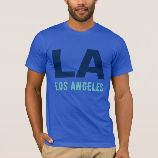 California Los Angeles City USA Retro  Blue T-shirt (Voorkant)