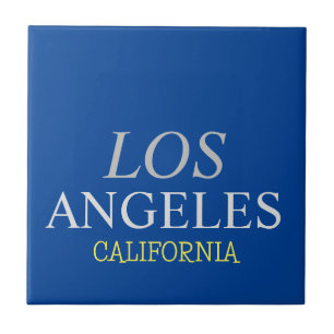 California Los Angeles City USA Retro  Blue Tegeltje