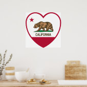 California Love - California Flag Heart Poster (Keuken)