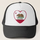 California Love - California Flag Heart Trucker Pet (Voorkant)