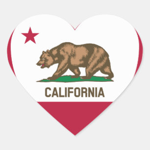 California Love - Californië Vlag Hart Sticker