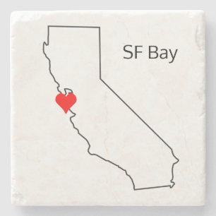 California Love Custom Location San Francisco Bay Stenen Onderzetter