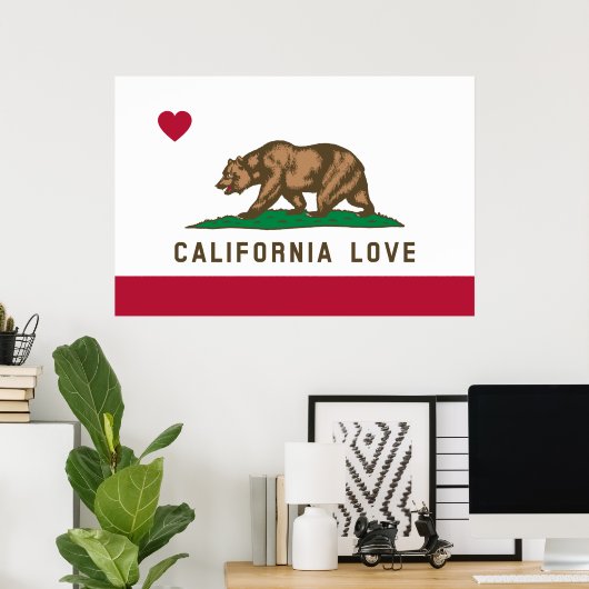 California Love Flag Poster (Thuiskantoor)