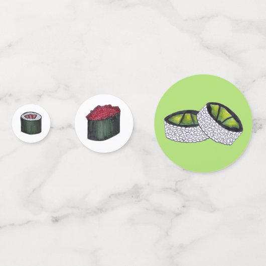 California Maki Roll Sushi Japans voedsel Confetti (Voorkanten)