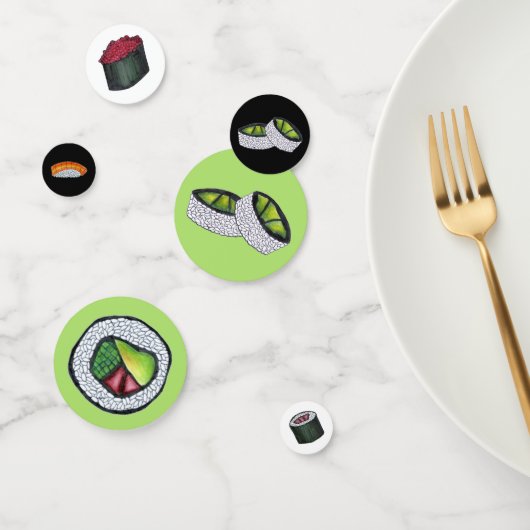 California Maki Roll Sushi Japans voedsel Confetti (Groep)