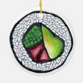California Maki Sushi Roll Japans Food Keramisch Ornament (Achterkant)