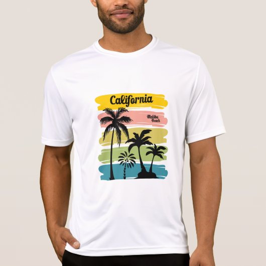 California Malibu Beach  Surf T-shirt (Voorkant)
