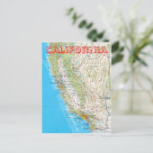 California Map Briefkaart (Staand voorkant)