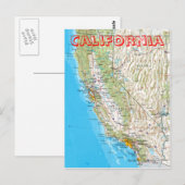 California Map Briefkaart (Voorkant / Achterkant)