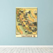 California Map Canvas Afdruk (Insitu (Houten vloer))