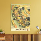 California Map Canvas Afdruk (Insitu (Woonkamer))
