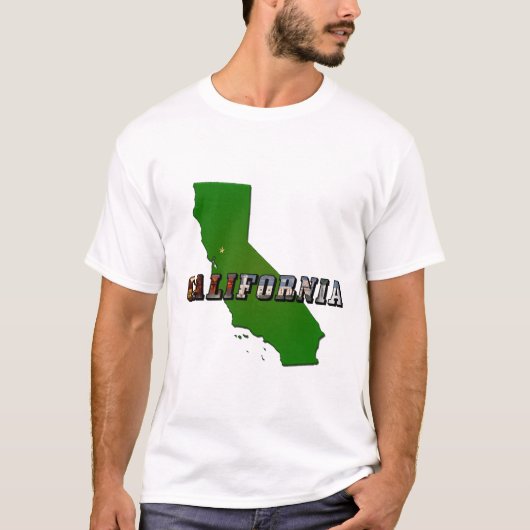 California Map en Afbeelding Text T-shirt (Voorkant)