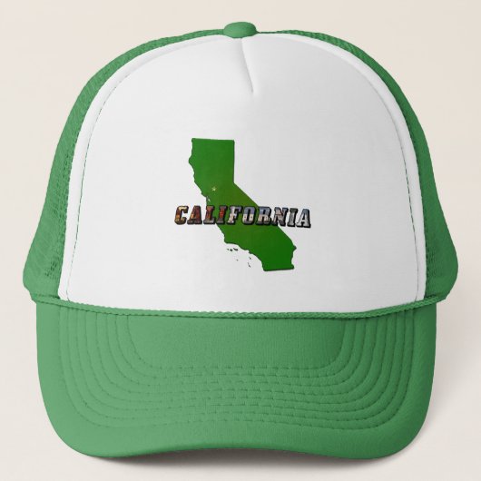 California Map en Afbeelding Text Trucker Pet (Voorkant)