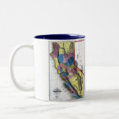 California Map en State Flag Tweekleurige Koffiemok (Links)