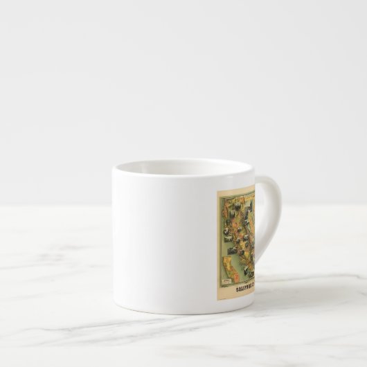 California Map Espresso Kop (Voorkant rechts)