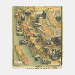 California Map Fleece Deken