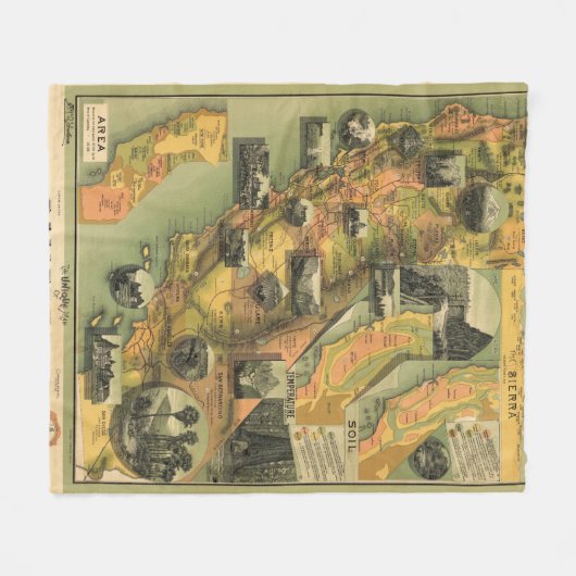 California Map Fleece Deken (Voorkant (Horizontaal))