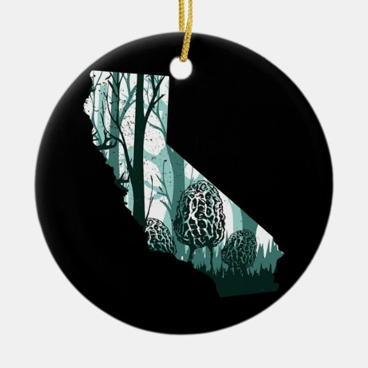 California Map Morel Mushroom Hunting Shrooming Keramisch Ornament (Voorkant)
